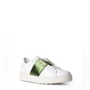 Valentino Garavani White and Green Sneakers